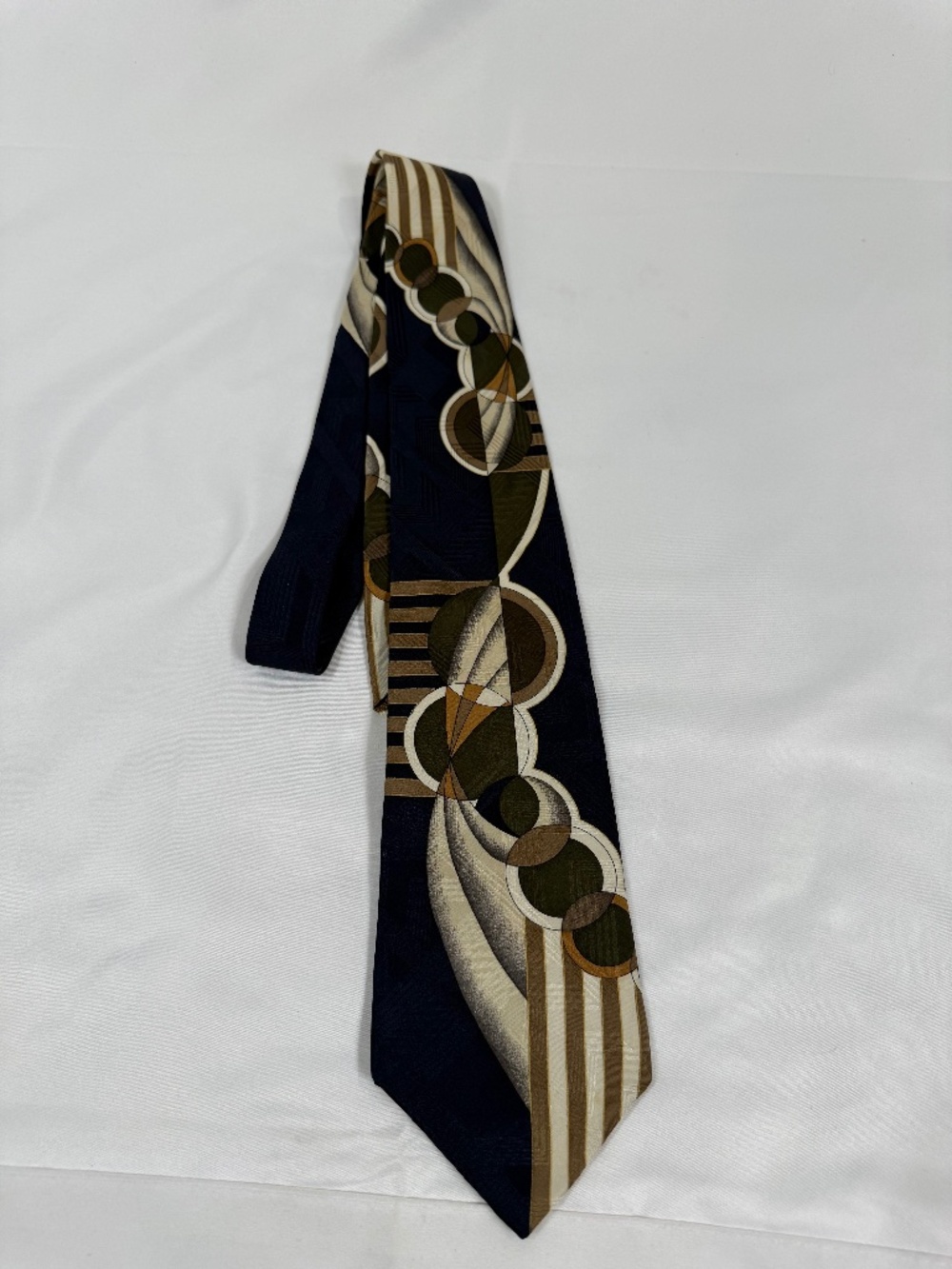 Conte di Milano Silk Art Deco Abstract Statement Tie